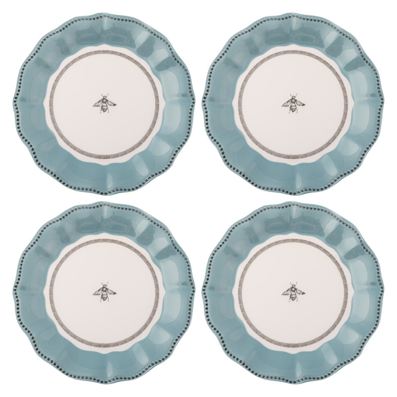 MELAMINE SALAD PLATES S/4 BEE (S25)