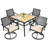 Agurne Square Wood Metal Outdoor Dining Table , 35.5'' in. W 35.5'' in. D