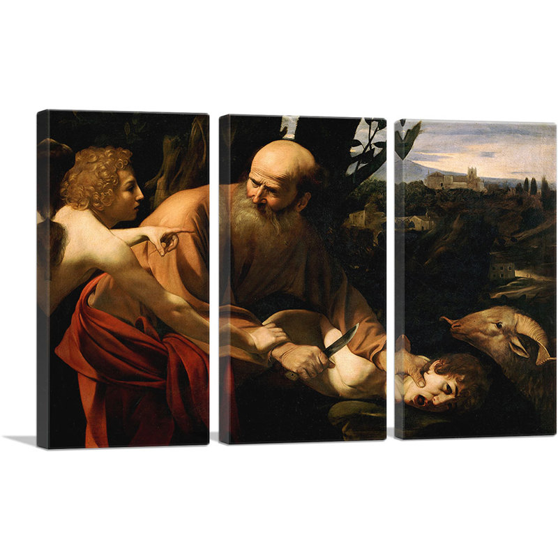 Sacrifice d'Isaac 1603 - impression de 3 pièces, H 40 po x l 60 po x P 0,75 po