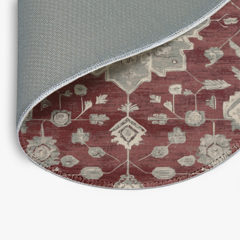 Tapis gris intérieur et extérieur surteint, Rond 5 pi