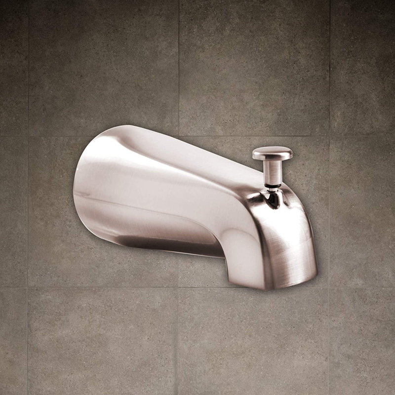 ATAYAL Slip On Universal Bathroom Tub Spout With Diverter, Durable Heavy Duty Metal Bathtub Faucet With Shower Diverter - 5 Inches  Copper Pipe