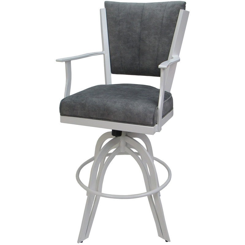Tabourets de comptoir en métal Custom, Blanc, Gris anthracite Outlier, Tabouret de comptoir (siège d'une hauteur de 26 p