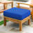 Galvan Solid Wood Teak Outdoor Ottoman-1188851271