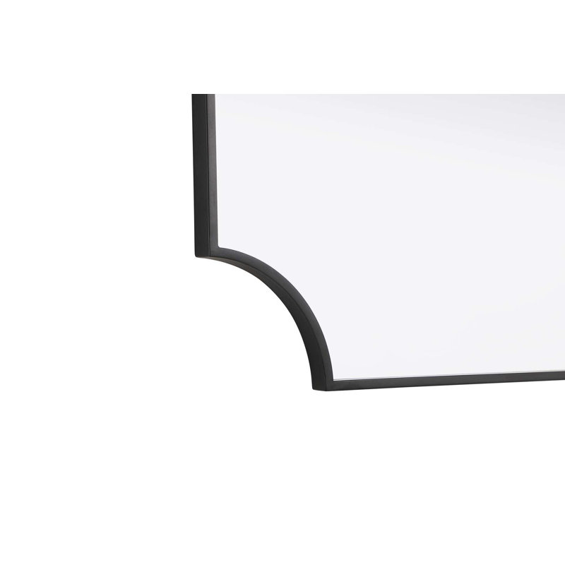 Notched Metal Mirror 24x42 inch in Black, Black, 42" x 24"