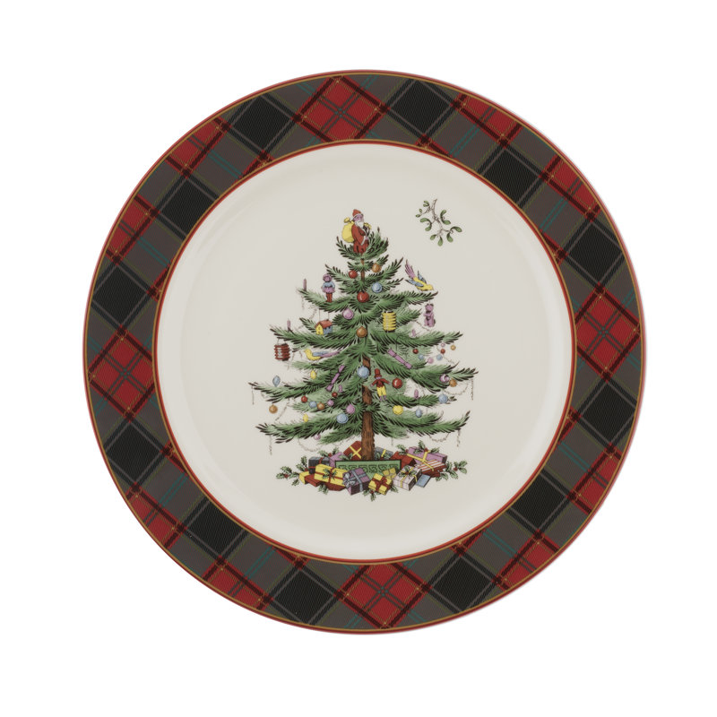Spode Christmas Tree Tartan 11" Dinner Plate