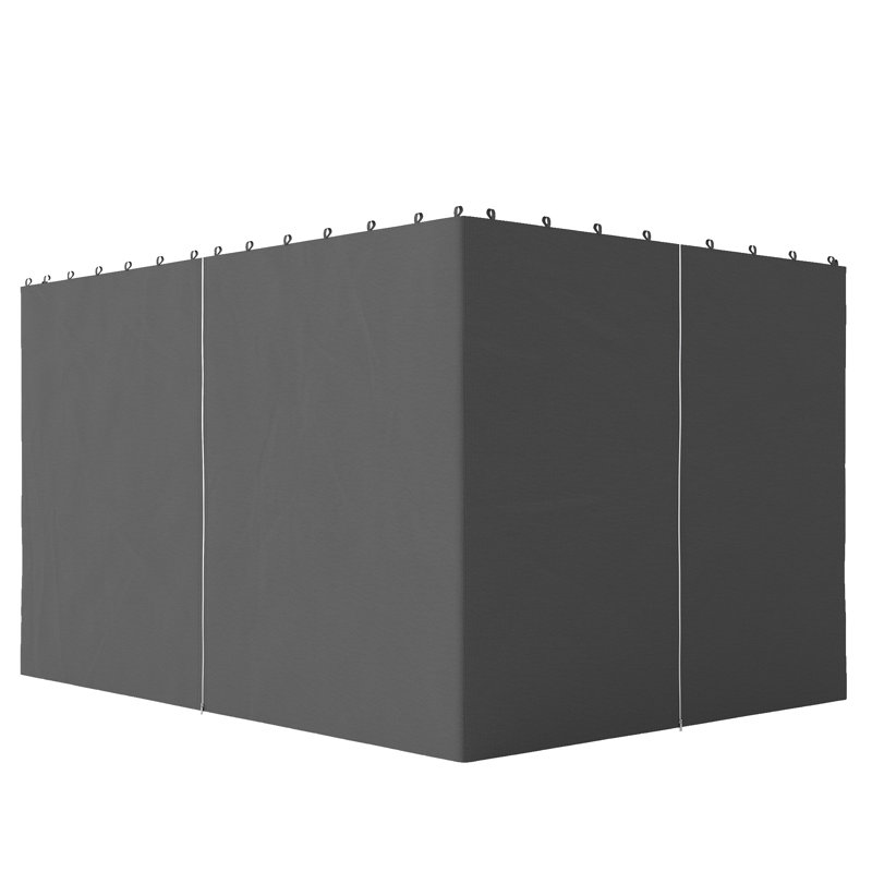 Ensemble de parois latérales pour abri de jardin 10 pi x 13 pi avec 4 panneaux, gris clair, 80.8" H x 138.5" W x 138.6" D