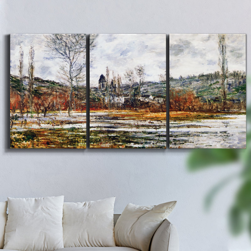 «Travels On Canvas», reproduction de 3 pièces, H 48 po x l 96 po x P 2 po