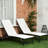 2 Piece Yard Chairs, Cream White - 5 Adjustable Positions, Wheels For Patio, Beach, Pool Beach Recliner Chair With Angles, Chairs