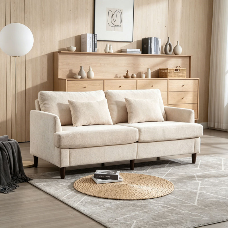 Canapé-lit en chenille moderne, Beige