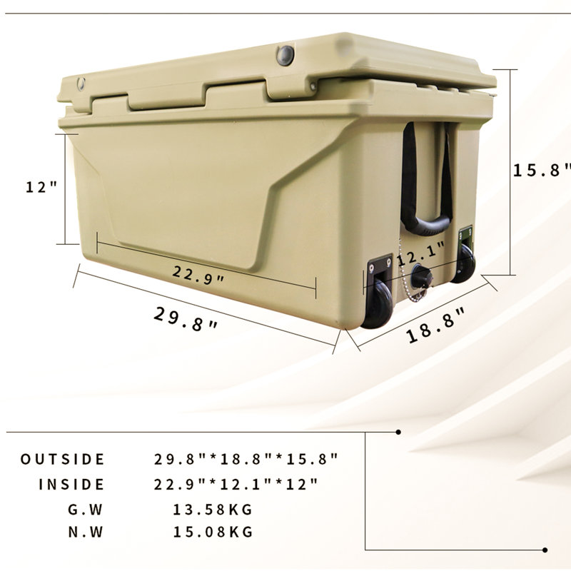 Khaki color ice cooler box