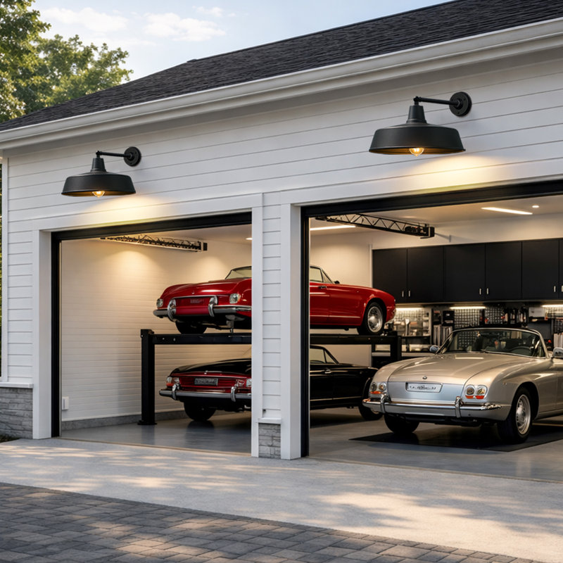 Straight Arm Outdoor Wall Light Set, 12.7" H x 24" W x 30" D