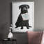 «Love And Black Labrador» - Impression sur toile encadrée