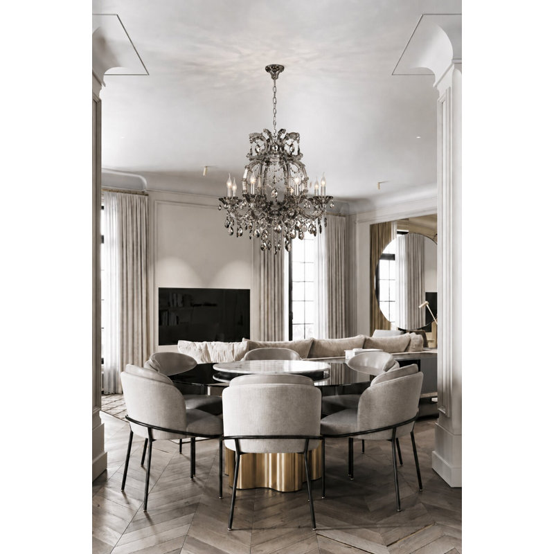 Lustre en cristal fumé 8 lumières Transitional, Fumée