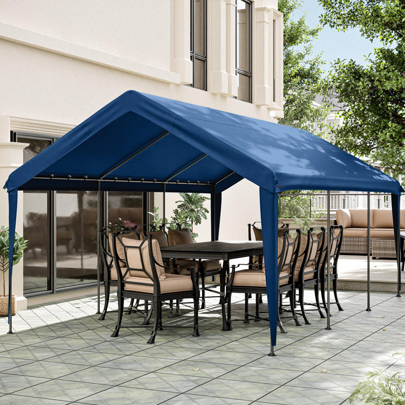 Abri d'auto 12 x 20 pi, housse de remplacement pour abri d'auto (toit non inclus), Bleu