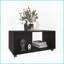Table basse rectangulaire de 36 po de large avec tablette - Wengue noir, table de salon mobile, surface spacieuse et mobilité facile