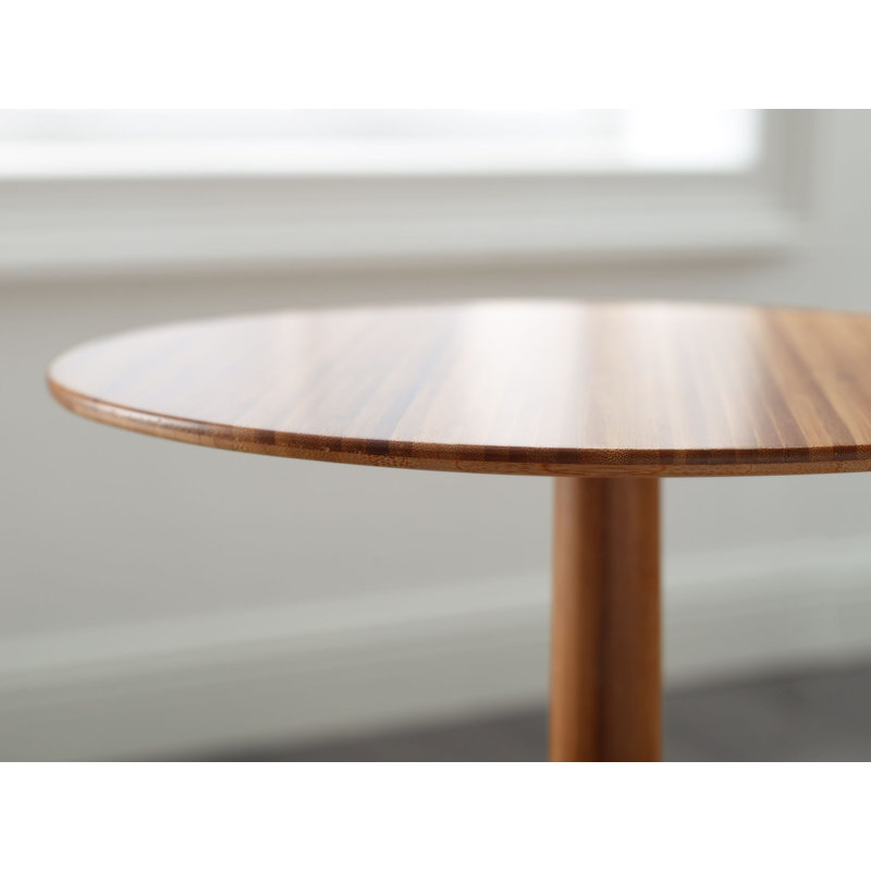 Solid Wood Pedestal End Table, Amber