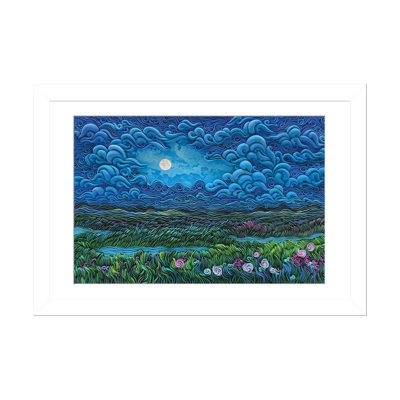 Lunar Blossoms Wall Art Print - Framed Fine Art Paper