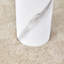 Table basse moderne en verre trempé transparent à double couche avec colonnes décoratives en panneau de fibres à densité moyenne blanc