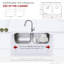 Évier de cuisine à double cuve 50/50, encastré ou sous plan, en acier inoxydable brossé, calibre 18, 31,25 po x 18 po-94128989-94128988