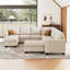 Canapé modulaire en velours de salon avec 2 repose-pieds avec rangement Shavera-431736255