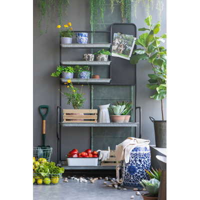 Étagère de rangement en métal 36 po x 18,5 po x 70 po pour l'extérieur