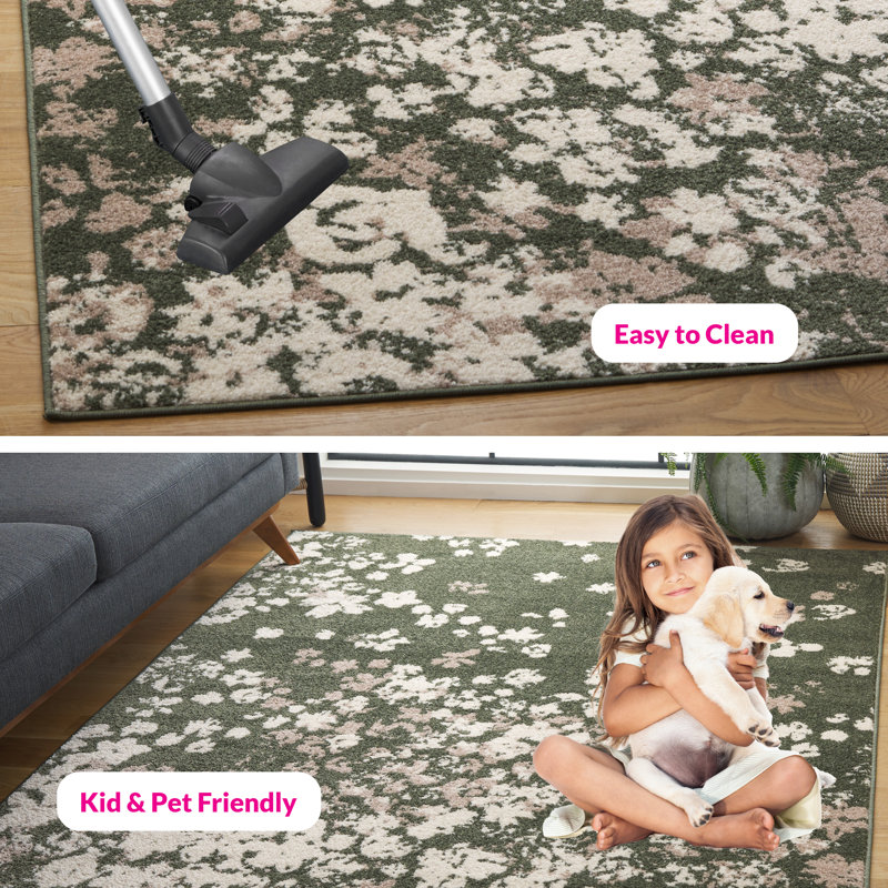 Yudiel Performance Floral Rug, Rectangle 5'1" x 7'6"