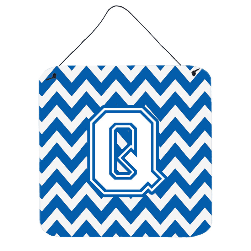 Décoration murale chevron, Blanc / Bleu, Q