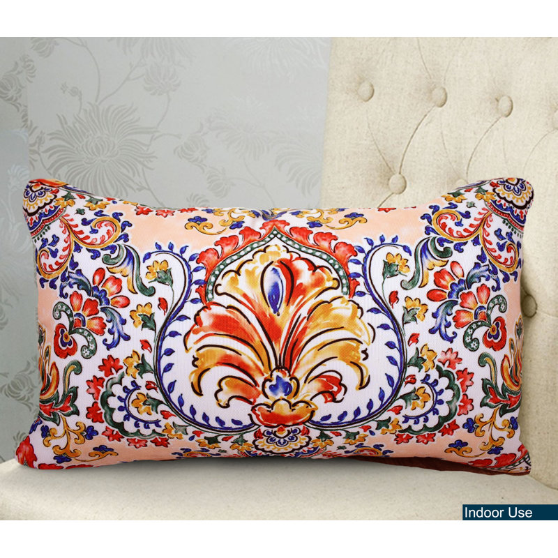 Coussin intérieur/extérieur Floral, Floral orange
