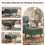 Repose-pieds rembourré de style Mid-Century de 29,7 po de large Havens, repose-pieds en similicuir avec pieds en bois massif, tabouret de table basse pour le salon, la chambre à coucher et le vestibule-2141867663