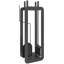 Outsunny 5 Pieces Fireplace Companion Set Metal with Brush Stand Black