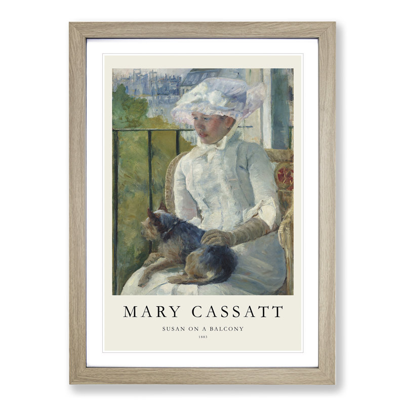 Young Girl at a Window Print by Mary Cassatt - Picture Frame Painting, Oak, 36cm H x 27cm W x 2cm D