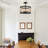 4-Light Hemp Rope Semi Flush Mount 12.6" W Bohemian Ceiling Light Fixture With Cylindrical Metal Frame-1829561308