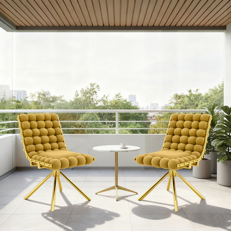 Ensemble de 2 chaises d'appoint pivotantes modernes avec revêtement doux, rembourrage à haute résilience et pieds de support en métal pour la salle de réception