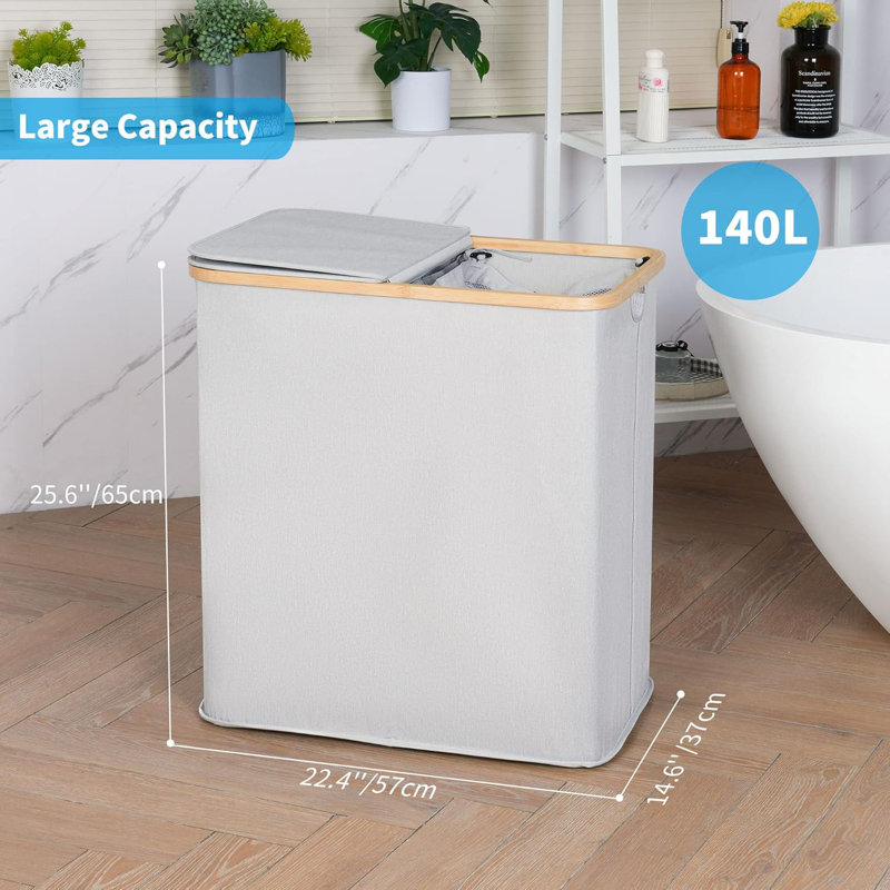 Laundry Hamper, Light Grey