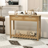 Rattan Console Table With 2 Drawers