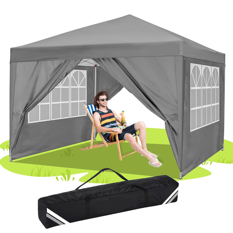 10x10 FT Centre-top Folding Canopy, Grey