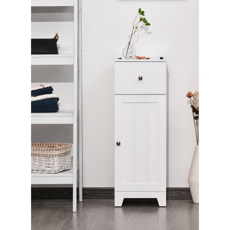 Molden Compact Freestanding Bathroom Storage Cabinet | 1 Spacious Drawer & Adjustable Shelf | Versatile Organizer for Bathroom Vanity & Living Room Corner | Space-Saving Design for Small Spaces