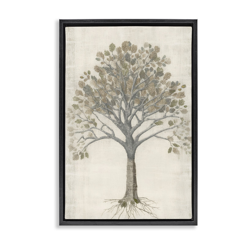 «Wise Tree Impression» par Petal Prints Design, Cadre flottant noir de jais, H 31 po x l 21 po