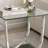 Amelia Chrome Square U-Shaped Glass Top Side End Table