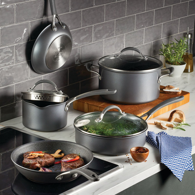 Circulon A1 Series With Scratchdefense Technology Nonstick Induction Pots And Pans Cookware Set, 8 Piece, Graphite