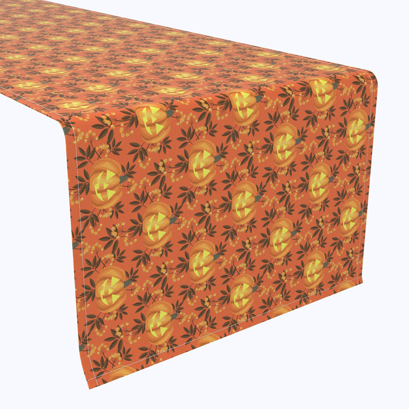 Geometric Halloween Table Runner, 72" x 12", Halloween in Autumn