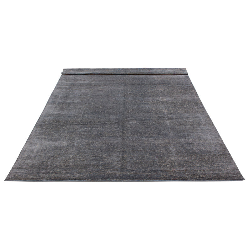 Tapis gris Loreto noué à la main unique 11 pi 5 po x 14 pi 8 po