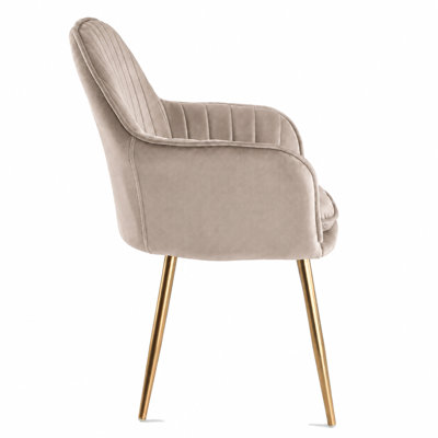 Taraji 46cm H Velvet Upholstered Metal Armchair