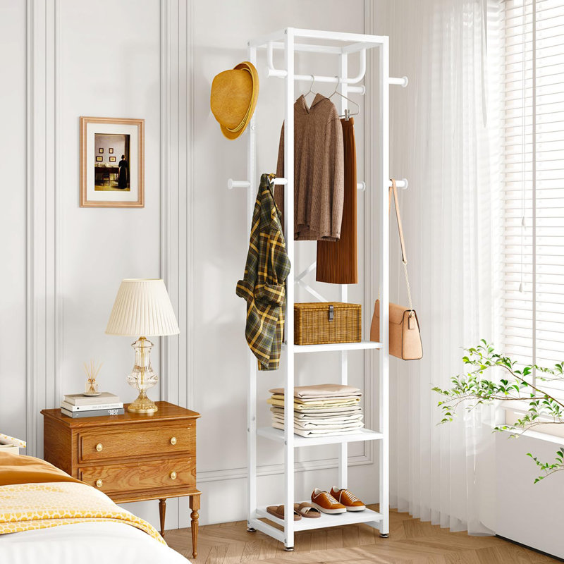 Freestanding Hall Tree, White