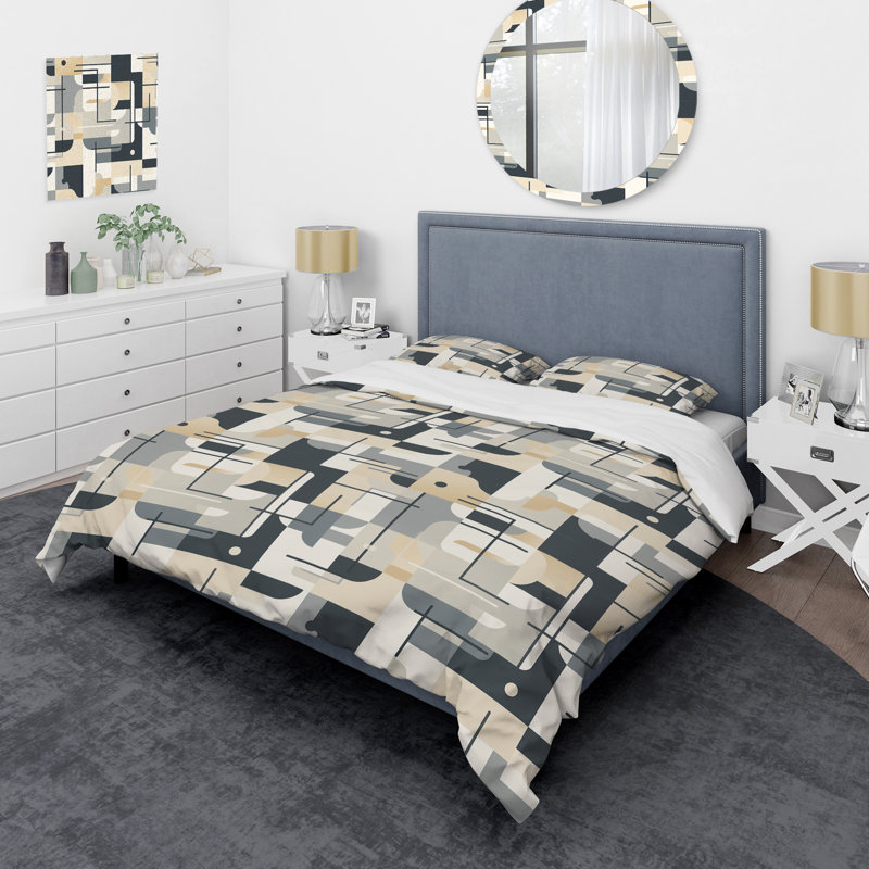 Ensemble de housse de couette à rayures Balimalisme minimaliste, Housse de couette pour très grand lit et 2 très
