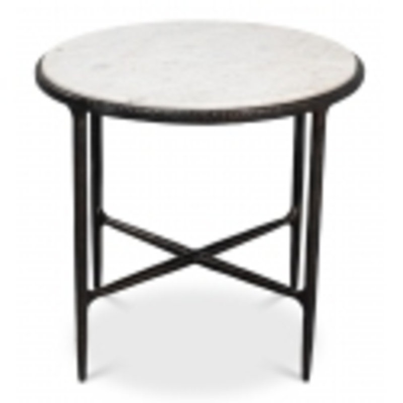 Dakor Marble End Table, 22" H x 24" W x 24" D