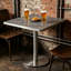 Table bistro moderne 31,5 po, table de salle à manger en faux marbre fritté avec base en métal argenté brossé-146632295-146632301