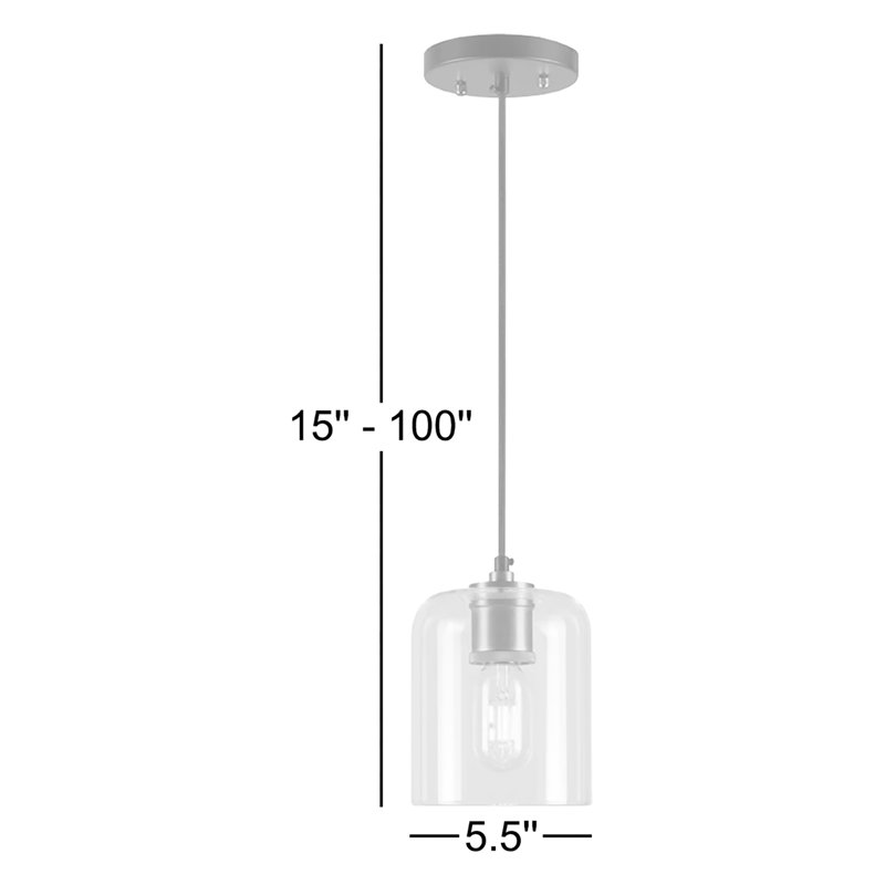 Luminaire suspendu cylindrique simple à 1 lumière Aliannah