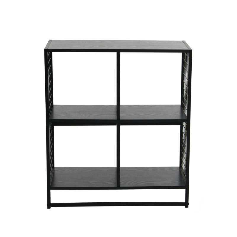 Black Oak & Iron 4-Cube Display Shelf, Black Oak