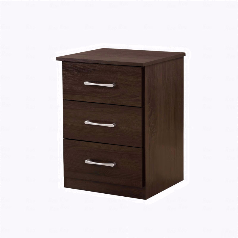 Contemporary Wenge Nightstand With Drawer, Brown